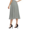 EXCHIC Women's Casual Chiffon Elastic Waist One Line Pleated Midi