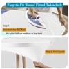 Rinpon Double Fitted Design PU Round Fitted Tablecloth, Anti-Tear Wipeable