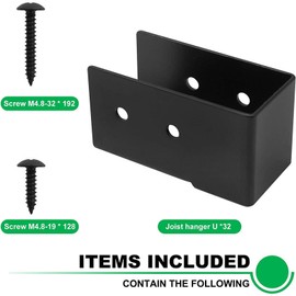 Baoblaze 4Pcs Concealed Joist Hanger Accessories High Hardness Concealed Flange Light Joist Hanger Easy to Install for 2x4" Beam Swing