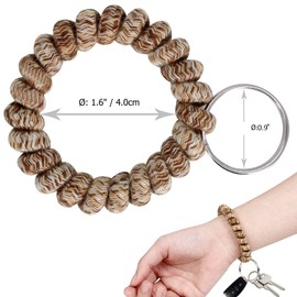 BIHRTC Pack of 6 Keychain Bracelet key Holder Wristlet Wrist Key Chain Spring Wristband Flexible Spiral Wrist Coil Spring Key Chain Stretchable Spiral Key Rings for Gym Pool ID Badge Sports