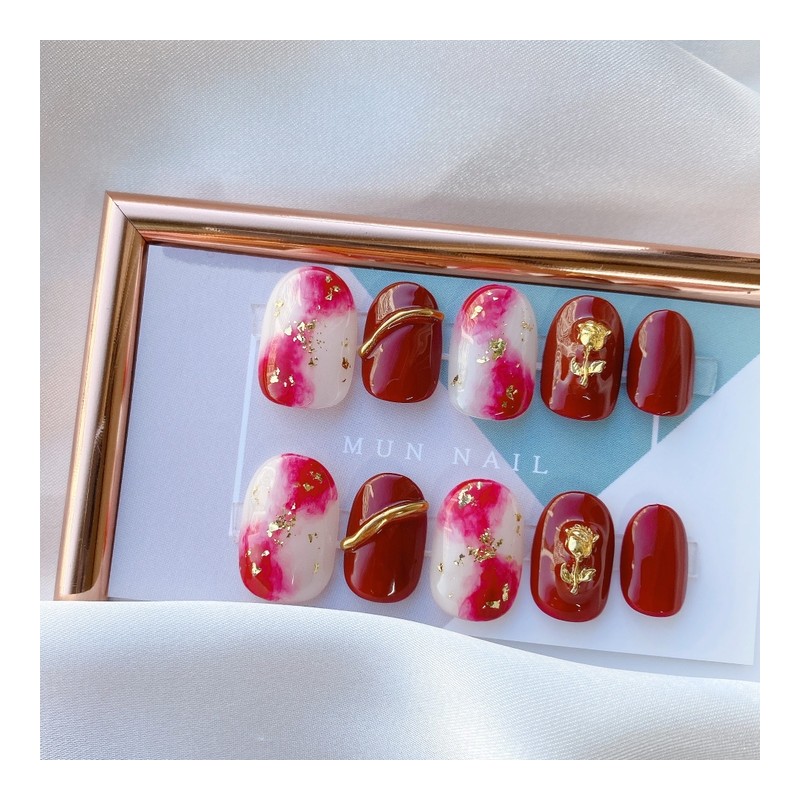 MunNail Rose (color changeable) - Square / MunNail 장미 (컬러변경가능)