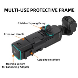 Fututech Expansion Adapter for DJI Osmo Pocket 3 Cold Shoe Protection Frame for Action Camera Connection Accessories