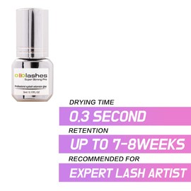 Lash Extension Glue/Salon Pro Eyelash Glue/Waterproof, sweatproof, oilproof and Soft / 0.3-1 sec Dry, Retention 7 – 8 Weeks/Suitable for Experts / 5ml 0.3-1 sec Glue