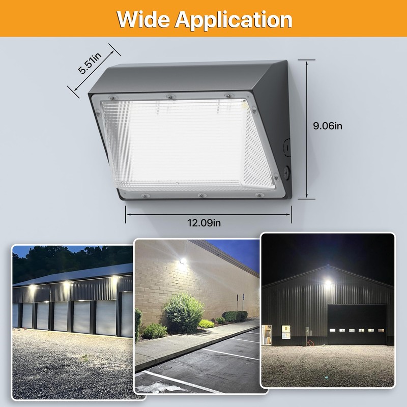 DEMILARE 150W LED Wall Pack Light 2,2500LM with Dusk to