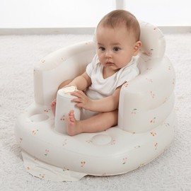 SHEKAKO Inflatable Baby Seat, Baby Floor Seats for Babies 3-36 Months, Sit Up Chair with Built-in Air Pump, Portable Infants Back Support Seater, Sit Me Up Seat for Home, Travel (Tray Bear, M)