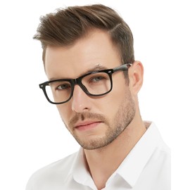 MARE AZZURO Large Reading Glasses 1.50+ Men Retro Square Readers 1.0 1.25 1.5 1.75 2.0 2.25 2.5 2.75 3.0 3.5 4.0 (Black, 1.50)