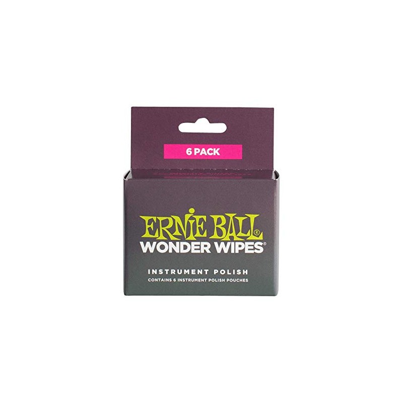 Ernie Ball Wonder Wipes Instrument Polish, 6-pack (P04278)