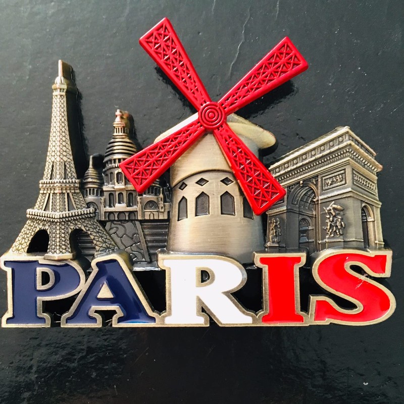 Le Moulin Tourne Magnet Paris Eiffel Tower - Red Mill