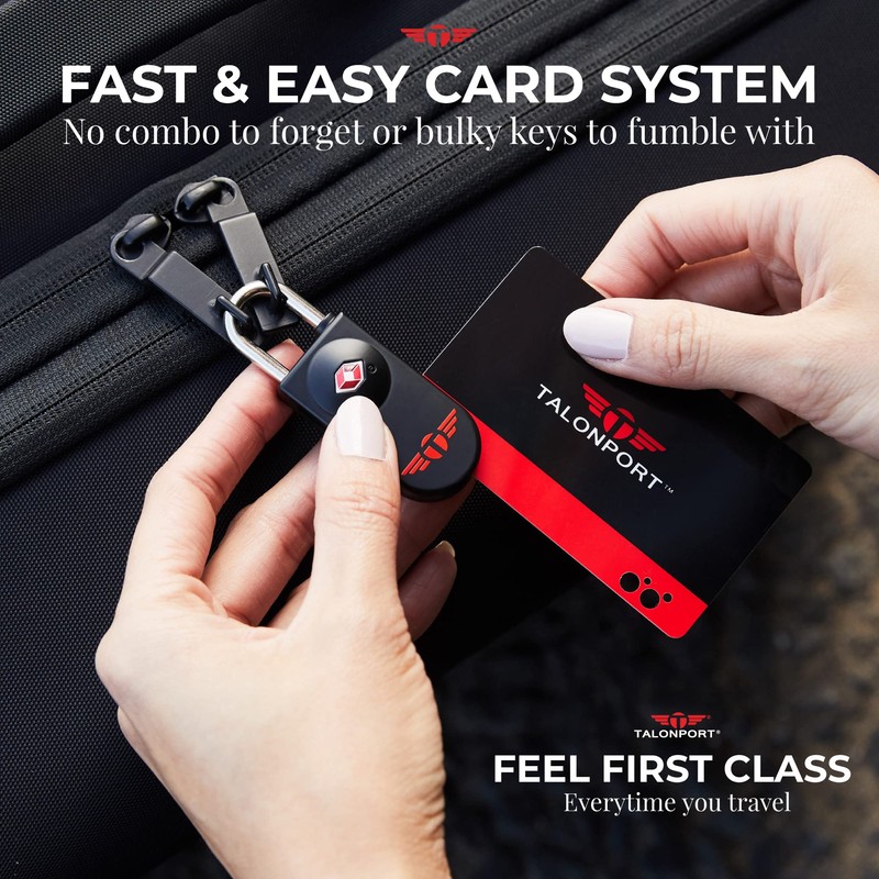 Keyless TSA Approved Luggage Locks with Lifetime Card Keys &