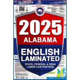 US Labor Law Poster 2025 Alabama AL LABOR LAW POSTER (Federal & State) English Laminated