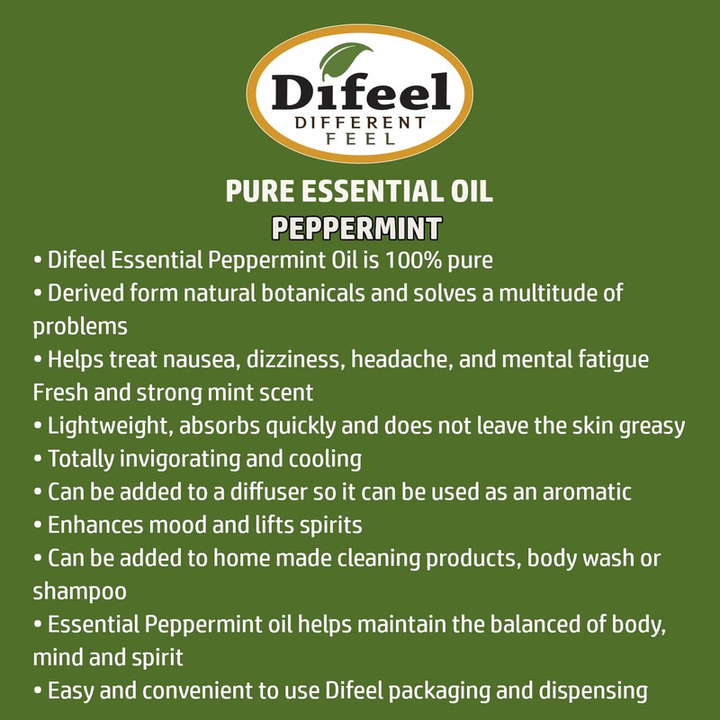 Difeel Essential Oils 100% Pure Peppermint Oil 1 ounce