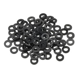 TOP-VIGOR 80Pcs Black Nylon Flat Washers, M3 x 6mm x 1mm Insulating Round Seal Spacer Tap Sealing O Ring Gasket for Faucet Pipe Water Hose
