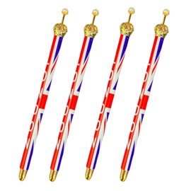Souvenirs Union Jack Pen - 4 Union Jack Crown Pens - London Pen - UK UJ Pen - England Pen - British Flag Pen Union Jack Flag Pen