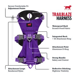 Tuff Pupper TrailBlaze No Pull Dog Harness for Extra Large Dogs | Lightweight Adjustable Escape Proof Harness | Multifunctional Outdoor Pet Gear | Strong Durable Breathable | Secure Comfortable Fit
