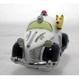 Henry Cavanagh Black & White K-9 Police Car Ceramic Night Light German Shepherd Swivel Plug