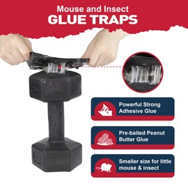 Pelrayt Glue Mouse & Insect Traps Indoor for Home -12 Pack Sticky MouseTraps Indoor for Safe Home Pest Control. Pre-Scented, Non-Toxic Glue Boards for Mice, Mouse & & Insects. Easy to Use