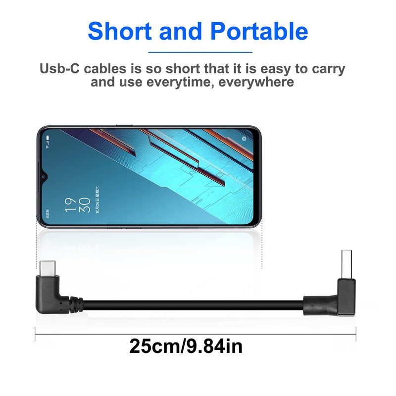 GELRHONR 90 Degree USB Type C Cable, Up Down Angle