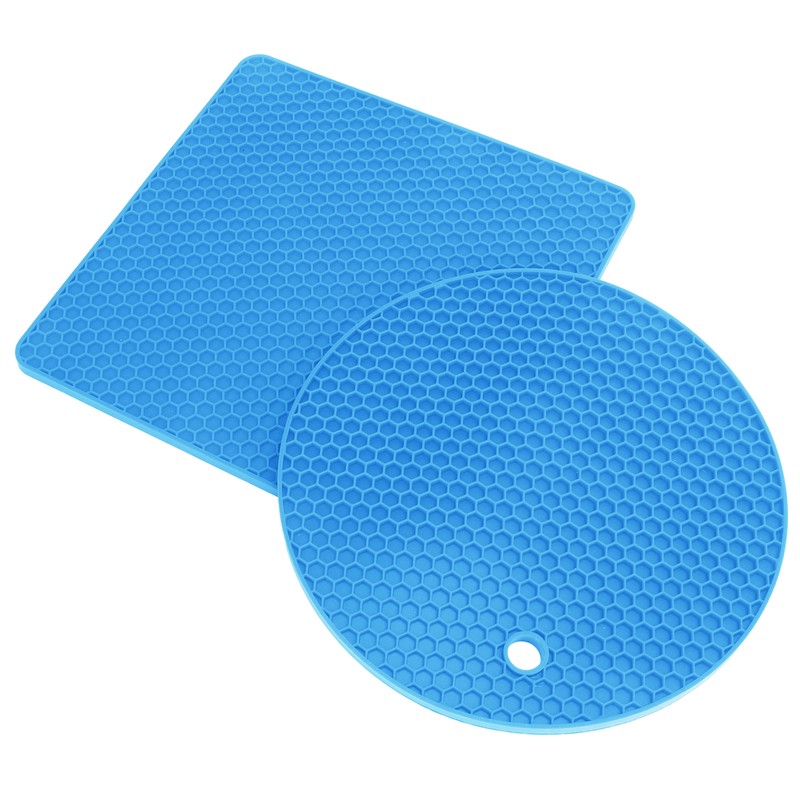 5 PCS 2 Round 3 Square Silicone Honeycomb Mat Multipurpose