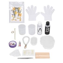 Epoxy Resin Coaster Kit DIY Handcraft Reusable Silicone Flower Preservation Kit Resin Mold with Dried Flowers Stickers Yellow