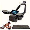 Abdominal Muscle Roller With Knee Pad, Automatic Rebound Abdominal Wheel,