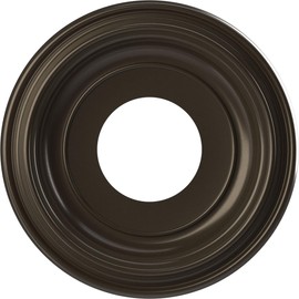 Ekena Millwork 10"OD x 3 1/2"ID x 1 1/8"P Traditional Thermoformed PVC Ceiling Medallion (Fits Canopies up to 5 1/2"), Metallic Dark Bronze