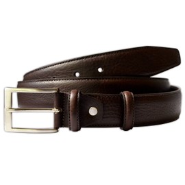 PASQUALE CUTARELLI Mens Plain Smooth Italian Dress Leather Belt Dark Brown XX-Large 44 Inches
