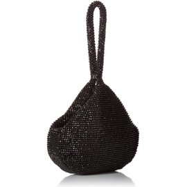 Jessica McClintock womens Staci Mesh Wristlet Pouch Evening Handbag, Black, One Size US