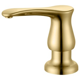 GAGALIFE Kitchen Sink Soap Dispenser Gold, Built in Soap Dispenser with 13 OZ Bottle, Refill from The Top, Liquid Dispenser for Kitchen Sink