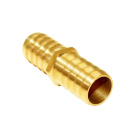 JoyTube Brass Hose Barb Fitting Metals Splicer Mender, 3/4" Barb Hose Union Fuel Gas Water Air (Pack of 6)