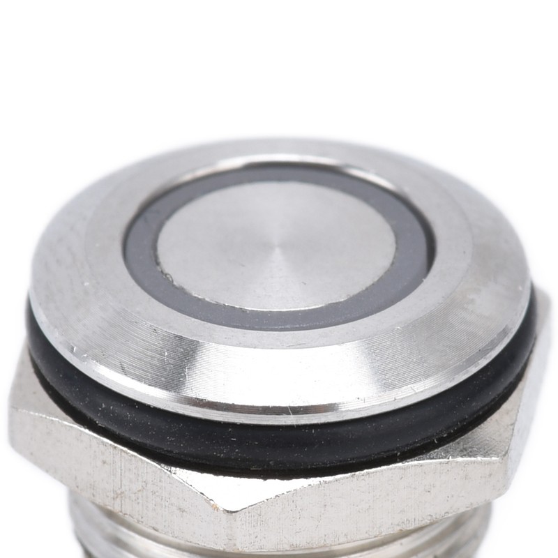 5Pcs Button Switch Stainless Steel Flat Top Button with LED