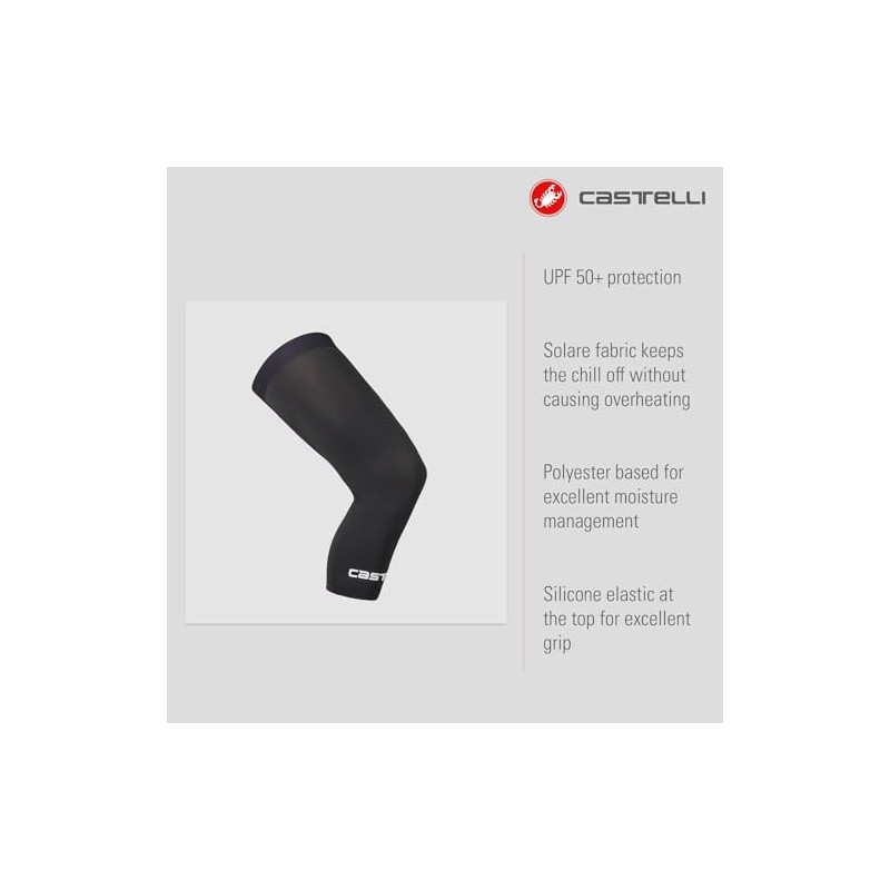 CASTELLI UPF 50+ Light Knee 2 Sleeves, Black, M