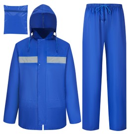 Rain Gear for Men Women Waterproof Lightweight Rain Suits Hideaway Hood Rain Jacket and Rain Pants for Outdoor