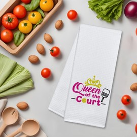 Dhecvbd Queen of The Court Funny Kitchen Towels Kitchen Dishwashing Decor Gift Housewarming Gift for Hostess, Mom, Sister, Aunt, Grandma, Pickleball Lover