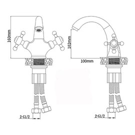 UDWTMTPRT Gold/Antique Brass Bathroom Basin Sink Faucet Bath Wash Basin Mixer Tap Single Hole Solid Brass Deck Mounted Bath Tap(Brushed with Cover)