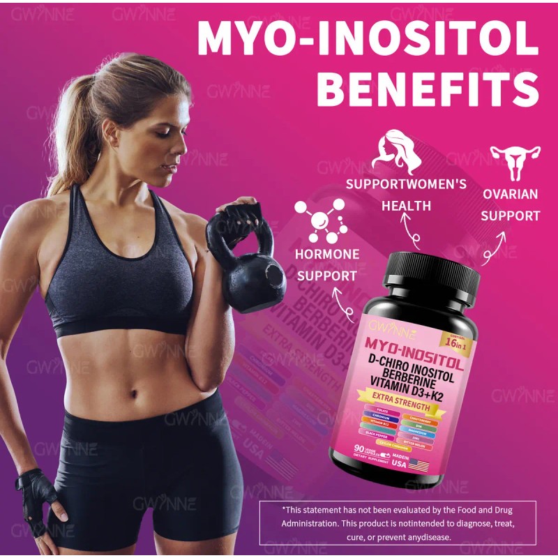 Gwynne Suplemento Cortisol Cápsulas Inositol Myo Glicinato Magnesio Vitamina B12