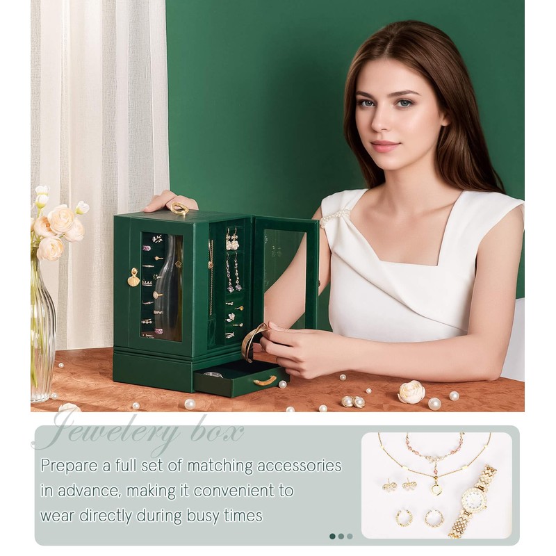Enthralite Jewelry Box large for Dresser: Women Necklace Ring Storage