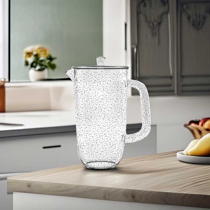 TarHong Bubble Pitcher with Lid, Clear, 100 oz., Premium Plastic