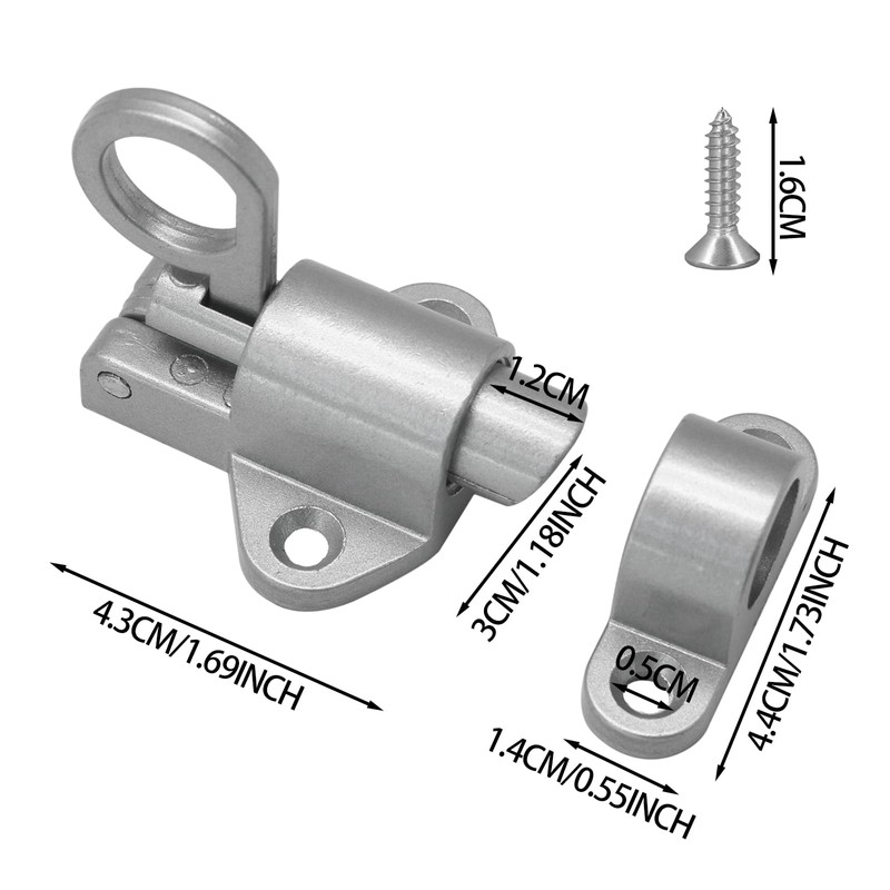 Hordion 4 Packs Self Closing Latch Spring Door Lock, Resilient