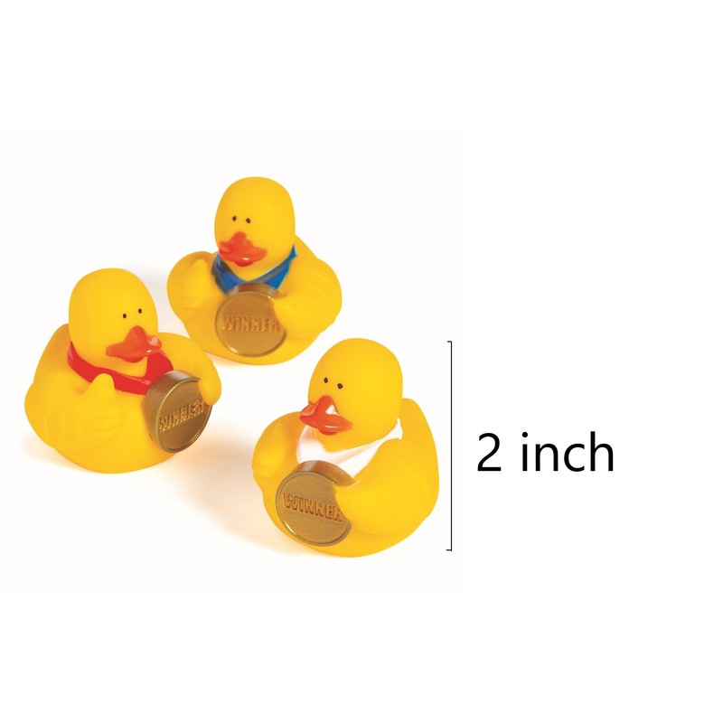 Fun Express 12 Pieces Award Medal Rubber Ducks - Ducky