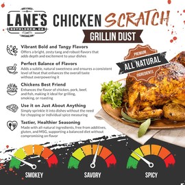 Lane's Thunderbird Chicken Seasoning Scratch, All-Natural Chicken Wings Seasonings and Spices for Cooking, Gluten-Free Chicken Rub Spice, No MSG, 7 Oz