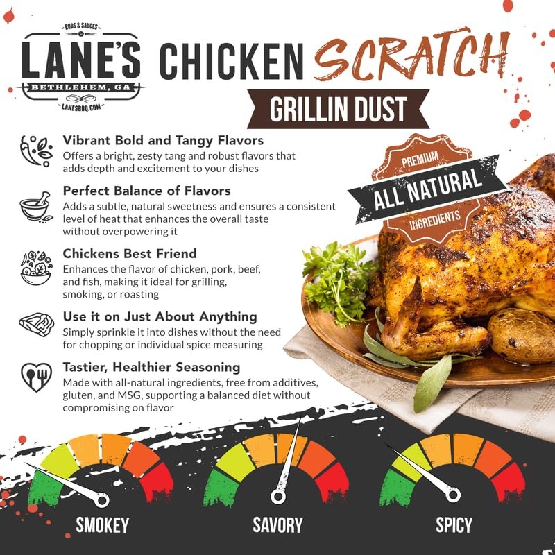 Lane's Thunderbird Chicken Seasoning Scratch, All-Natural Chicken Wings Seasonings and