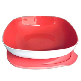 Tupperware Allegra 2.5 L Salmon White Serving Bowl Square
