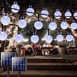 Solar String Lights, 2 Pack Outdoor String Light 50 LED 23ft 8 Lighting Modes Waterproof Solar Powered Patio Solar Light for Garden Yard Porch Wedding Party Decor