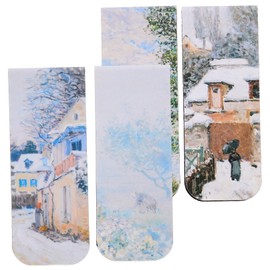 COHEALI 4pcs Magnetic Bookmarks Set Scenery Designs Book Markers for Reading Magnetic Page Holders for Writers Students and Travelers