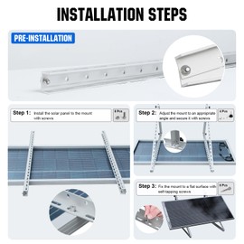 ECO-Worthy 4 Sets 45inch Adjustable Solar Panel Tilt Mount Brackets with Foldable Tilt Legs, Ieal for 4-8pcs 100 200 300 400 Watt Solar Panel for Roof, RV, Boat, and Off-Grid