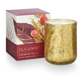 Illume Crimson Woods Small Boxed Crackle Glass Candle