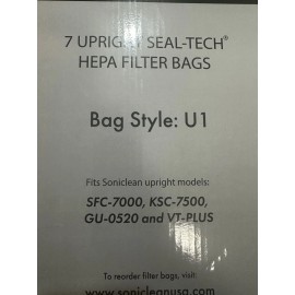Soniclean Soft Carpet 7 Upright Hepa Filter Bags Style U1 - SFC-700 VT-Plus M1