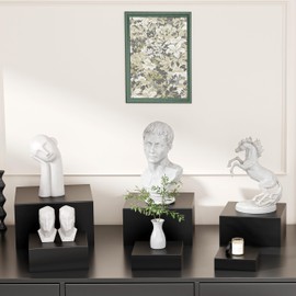 ihomecooker Metal Buffet Risers,6PCS Food Risers for Buffet Table 5in to 10in Display Stand for Catering Dessert Black Cube Boxes Nesting Risers with Hollow Bottoms