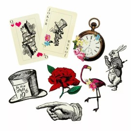 Talking Tables Alice in Wonderland Party Props | XL Wedding Decorations Mad Hatters Card x8