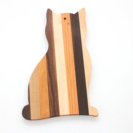 Cat Shaped Cutting Board Wooden Kitchen Chopping Board Cute Cheese Serving Board for Housewarming Gift Brown